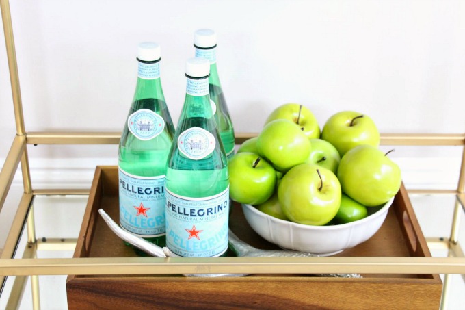 I leave my bar cart in my kitchen for guests to use. www.jennelyinteriors.com I leave my bar cart in my kitchen for guests to use. www.jennelyinteriors.com