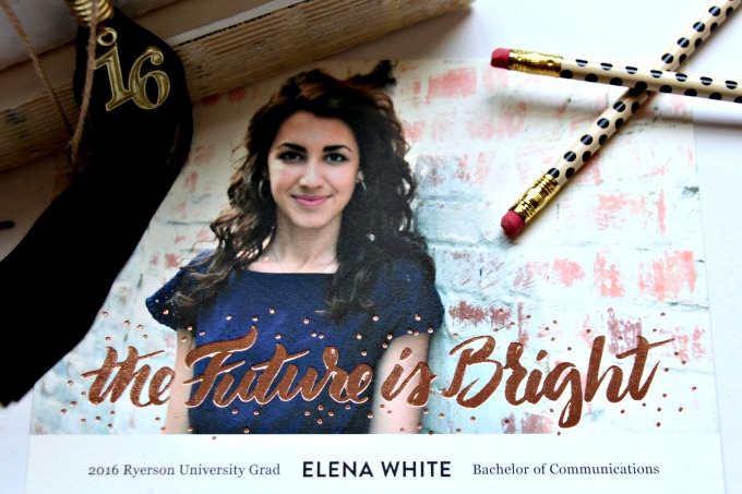 The Future is Bright Minted Graduation card. www.jennelyinteriors.com