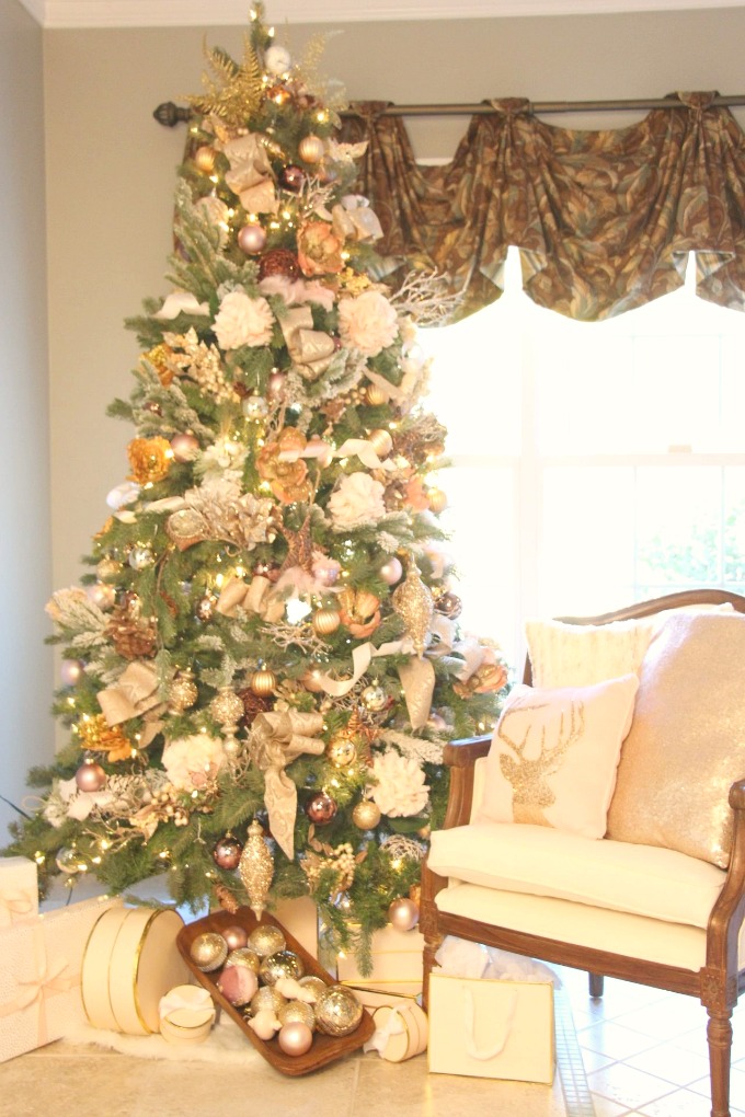Rose Gold and Blush Holiday Home Tour www.jennelyinteriors.com